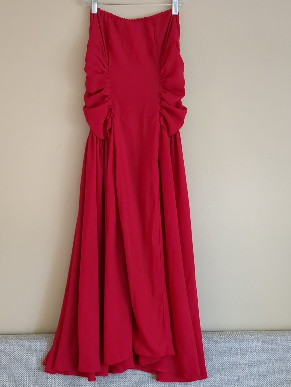 Small 4 Shein Red Strapless Dress
